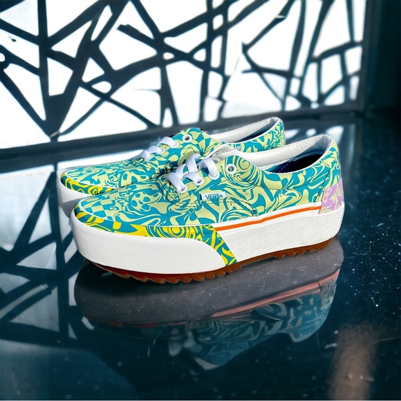 Vans Shoes - (New) vans era stacked Wavy daze tile blue shoes